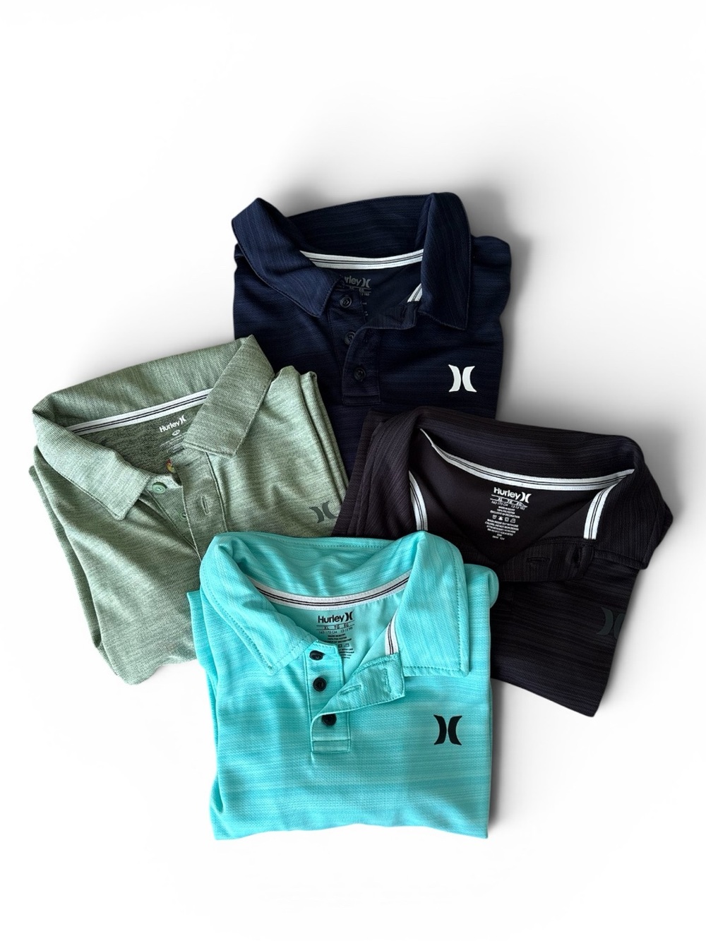 NWOT Hurley Boys Bundle (4) H2O-Dri Performance Polo Shirts Size XL